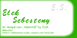 elek sebesteny business card